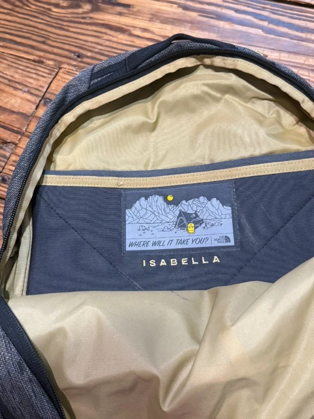 North Face Isabella Backpack Womens Gray Black Rose Gold Laptop School Travel